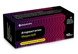 Аторвастатин Медисорб табл. п/о пленочной 10 мг 98 шт.