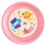 Тарелка, арт. 431332305 Пластишка плоская с декором розовая