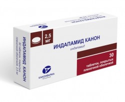 Индапамид Канон, таблетки покрытые пленочной оболочкой 2.5 мг 30 шт