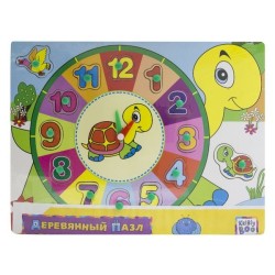 Игрушка Kribly Boo деревянный пазл Черепашка с часами