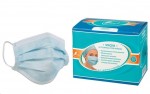 Маска медицинская одноразовая, 100 шт 3-х слойная на резинках голубая 2400003675805