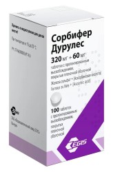 Сорбифер дурулес табл. с пролонг. высвоб. п/о пленочной 320 мг+60 мг 100 шт.
