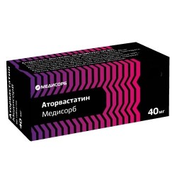 Аторвастатин Медисорб табл. п/о пленочной 40 мг 98 шт.