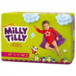 Подгузники 64 шт. Milly Tilly Миди 3 дневные 4-9 кг