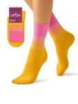 Носки женские, Omsa (Омса) р. 35-38 (23-25) Style 554 стайл высокие с красочным градиентом на резинке Giallo / желтые