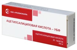 Ацетилсалициловая кислота-УБФ табл. 500 мг 20 шт.