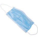 Маска медицинская одноразовая, 1 шт 3-х слойная на резинках голубая 2400003675805