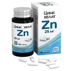 Цинк хелат 25 мг БАД 100 шт. капс. 326 мг