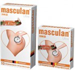 Презервативы, Маскулан 3 шт лонг плэже (лонг гейм) Masculan 3 Ultra long pleasure (long game) продлевающие с анестетиком колечками и пупырышками