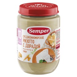 Пюре Semper средиземноморское ризотто с дорадой с 10 мес 190 г
