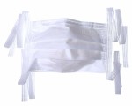 Маска медицинская одноразовая, Rutex (Рутекс) 50 шт Стандарт 3-х слойная на завязках белая 2400003675805