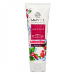 Маска для лица и шеи Markell Магический дуэт малина и мята тонизирующая
