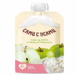 Пюре Сами с Усами яблоко творог с 6 мес 80 г