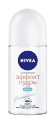 Дезодорант-антиперспирант для женщин Nivea эффект пудры фреш шариковый 50 мл