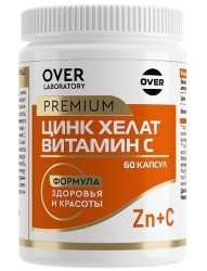 Цинк хелат + Витамин C OVER laboratory БАД 60 шт. капс.