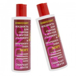 Жидкость для снятия лака Софт для гелевого и обычного 210 мл