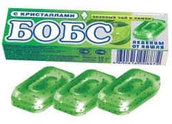 Леденцы Бобс с кристаллами зеленый чай и лимон БАД 10 шт. 3.5 г
