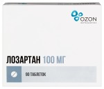 Лозартан, таблетки покрытые пленочной оболочкой 100 мг 90 шт