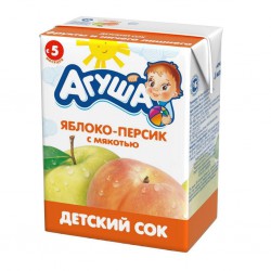 Сок Агуша яблоко персик с мякотью с 5 мес 200 мл